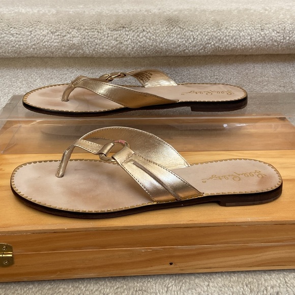 lilly pulitzer leather thong sandals / flip flops - Picture 2 of 12